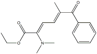 2-Dimethylamino-5-methyl-6-oxo-6-phenyl-2,4-hexadienoic acid ethyl ester Structure