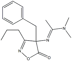 3-Propyl-4-benzyl-4-[[1-(dimethylamino)ethylidene]amino]isoxazol-5(4H)-one Structure