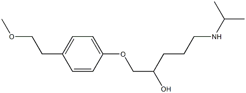 5-(Isopropylamino)-1-[4-(2-methoxyethyl)phenoxy]-2-pentanol 구조식 이미지