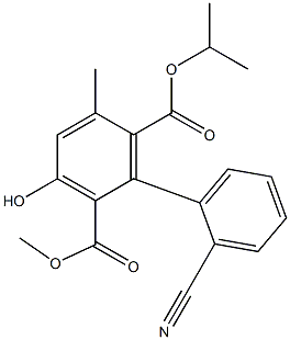 3-Hydroxy-5-methyl-2'-cyano-1,1'-biphenyl-2,6-dicarboxylic acid 2-methyl 6-isopropyl ester 구조식 이미지