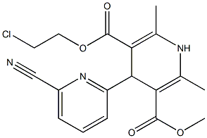 4-(6-Cyanopyridin-2-yl)-1,4-dihydro-2,6-dimethylpyridine-3,5-dicarboxylic acid 3-methyl 5-(2-chloroethyl) ester Structure