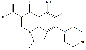 2-Methyl-6-amino-7-fluoro-8-(piperazin-1-yl)-1,2-dihydro-5-oxo-5H-2a-azaacenaphthylene-4-carboxylic acid Structure