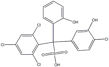 (4-Chloro-3-hydroxyphenyl)(2,4,6-trichlorophenyl)(2-hydroxyphenyl)methanesulfonic acid Structure