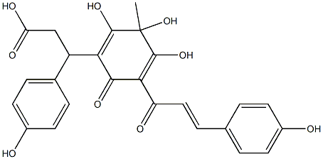 3-[2,3,4-Trihydroxy-5-[(E)-4-hydroxycinnamoyl]-3-methyl-6-oxo-1,4-cyclohexadienyl]-3-(4-hydroxyphenyl)propionic acid Structure
