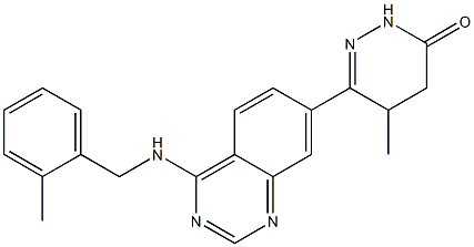 4,5-Dihydro-5-methyl-6-[4-(2-methylbenzylamino)quinazolin-7-yl]pyridazin-3(2H)-one Structure