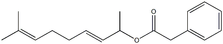 Phenylacetic acid 1,7-dimethyl-2,6-octadienyl ester Structure