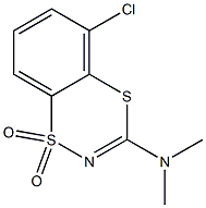 3-(Dimethylamino)-5-chloro-1,4,2-benzodithiazine 1,1-dioxide Structure