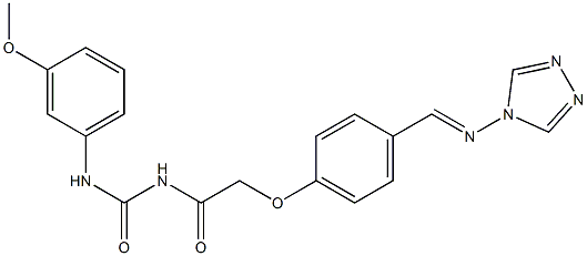 1-(m-Methoxyphenyl)-3-[[p-[[(4H-1,2,4-triazol-4-yl)imino]methyl]phenoxy]acetyl]urea 구조식 이미지