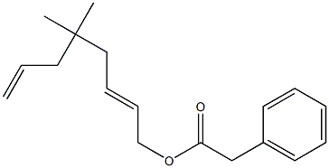 Phenylacetic acid 5,5-dimethyl-2,7-octadienyl ester Structure