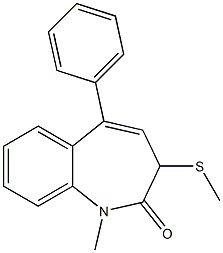 1-Methyl-3-(methylthio)-5-phenyl-1H-1-benzazepin-2(3H)-one Structure