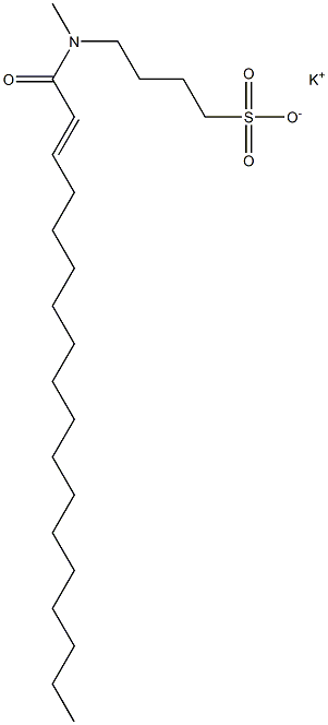 4-[N-(2-Octadecenoyl)-N-methylamino]-1-butanesulfonic acid potassium salt Structure