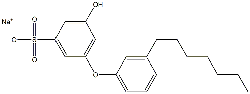 5-Hydroxy-3'-heptyl[oxybisbenzene]-3-sulfonic acid sodium salt Structure