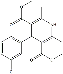 2,6-Dimethyl-4-(3-chlorophenyl)-1,4-dihydropyridine-3,5-dicarboxylic acid dimethyl ester 구조식 이미지