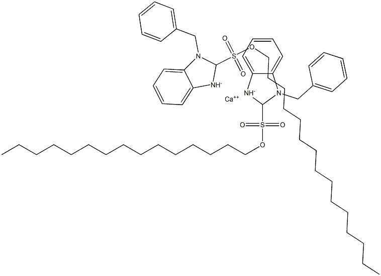 Bis(1-benzyl-2,3-dihydro-2-pentadecyl-1H-benzimidazole-2-sulfonic acid)calcium salt 구조식 이미지