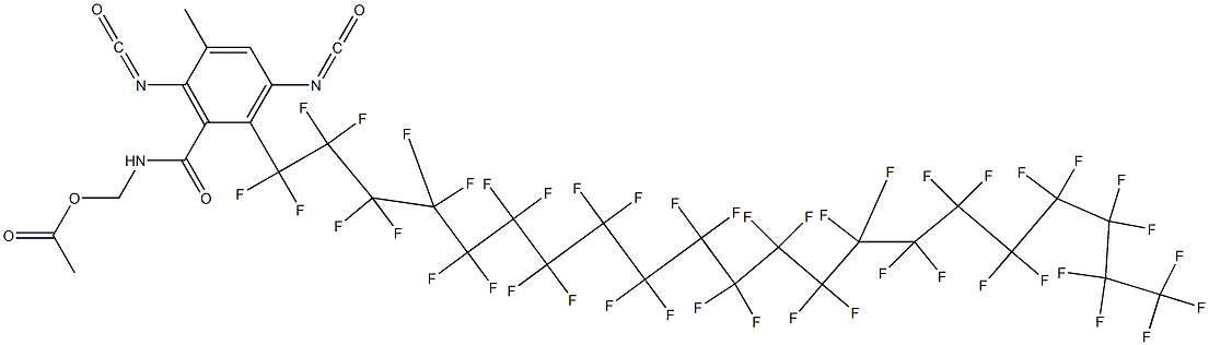 N-(Acetyloxymethyl)-2-(tritetracontafluorohenicosyl)-3,6-diisocyanato-5-methylbenzamide Structure