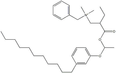 N,N-Dimethyl-N-benzyl-N-[2-[[1-(3-undecylphenyloxy)ethyl]oxycarbonyl]butyl]aminium 구조식 이미지