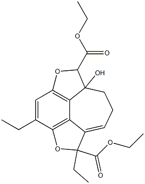 1,6-Diethyl-6a-hydroxy-6,6a,7,8-tetrahydro-2,5-dioxa-1H-cyclohept[jkl]-as-indacene-1,6-dicarboxylic acid diethyl ester 구조식 이미지