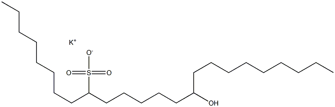 15-Hydroxytetracosane-9-sulfonic acid potassium salt Structure