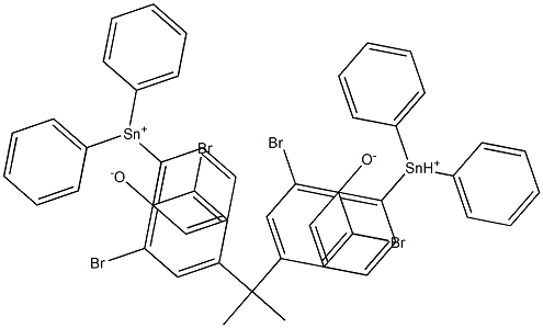 Bis(triphenyltin(IV))4,4'-(1-methylethylidene)bis(2,6-dibromophenolate) 구조식 이미지