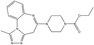 1-Methyl-5-(4-ethoxycarbonyl-1-piperazinyl)-4H-[1,2,4]triazolo[4,3-a][1,5]benzodiazepine 구조식 이미지