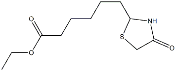 4-Oxo-2-thiazolidinehexanoic acid ethyl ester 구조식 이미지