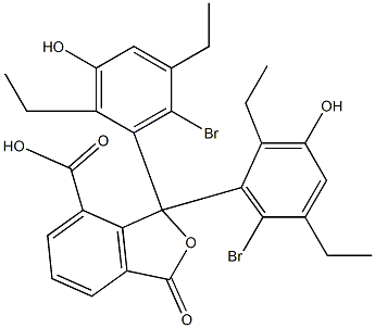 1,1-Bis(6-bromo-2,5-diethyl-3-hydroxyphenyl)-1,3-dihydro-3-oxoisobenzofuran-7-carboxylic acid 구조식 이미지