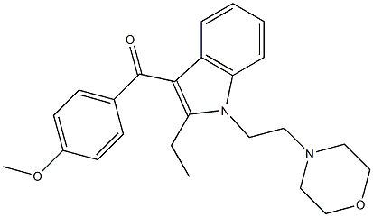 3-(4-Methoxybenzoyl)-2-ethyl-1-[2-morpholinoethyl]-1H-indole Structure