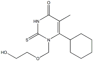 1-(2-Hydroxyethoxymethyl)-6-cyclohexylthiothymine Structure