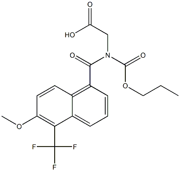 [N-(Propoxycarbonyl)-N-[oxo[5-(trifluoromethyl)-6-methoxy-1-naphtyl]methyl]amino]acetic acid Structure