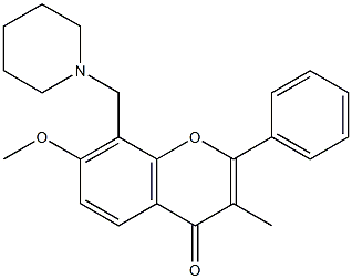 7-Methoxy-3-methyl-8-(1-piperidinylmethyl)flavone Structure