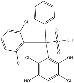 (2,6-Dichlorophenyl)(2,5-dichloro-3,6-dihydroxyphenyl)phenylmethanesulfonic acid Structure
