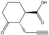 (1R,2S)-2-(2-Propyn-1-yl)-3-oxocyclohexane-1-carboxylic acid 구조식 이미지