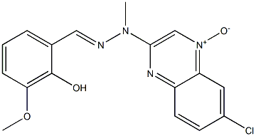 6-Chloro-2-[2-(2-hydroxy-3-methoxybenzylidene)-1-methylhydrazino]quinoxaline 4-oxide Structure