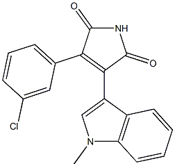 3-(1-Methyl-1H-indol-3-yl)-4-(3-chlorophenyl)-1H-pyrrole-2,5-dione 구조식 이미지