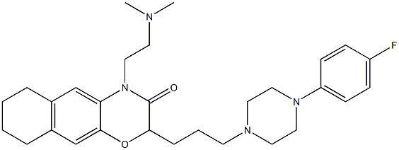 2-[3-[4-(4-Fluorophenyl)piperazin-1-yl]propyl]-4-[2-(dimethylamino)ethyl]-6,7,8,9-tetrahydro-2H-naphth[2,3-b][1,4]oxazin-3(4H)-one 구조식 이미지