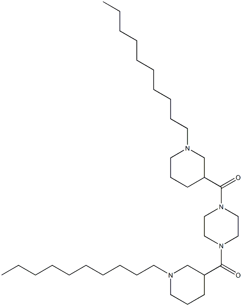 1,4-Bis[(1-decylpiperidin-3-yl)carbonyl]piperazine Structure