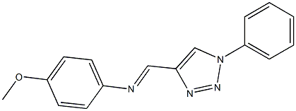 1-Phenyl-4-[[(4-methoxyphenyl)imino]methyl]-1H-1,2,3-triazole 구조식 이미지