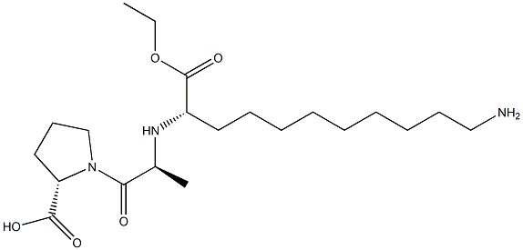 (S)-2-[[(S)-1-[[(2S)-2-Carboxypyrrolidin-1-yl]carbonyl]ethyl]amino]-11-aminoundecanoic acid 1-ethyl ester 구조식 이미지