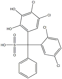 (2,5-Dichlorophenyl)(3,4-dichloro-5,6-dihydroxyphenyl)phenylmethanesulfonic acid Structure