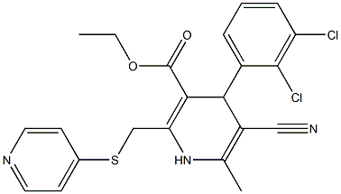 5-Cyano-1,4-dihydro-6-methyl-2-[(4-pyridinylthio)methyl]-4-(2,3-dichlorophenyl)pyridine-3-carboxylic acid ethyl ester Structure