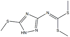 (3-Methylthio-2H-1,2,4-triazol-5-yl)imidodithiocarbonic acid dimethyl ester 구조식 이미지