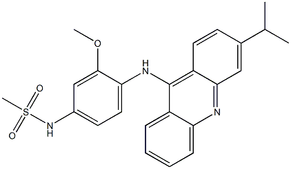 N-[4-[(3-Isopropyl-9-acridinyl)amino]-3-methoxyphenyl]methanesulfonamide 구조식 이미지