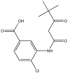 4-Chloro-3-[(4,4-dimethyl-3-oxovaleryl)amino]benzoic acid 구조식 이미지