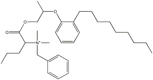 N,N-Dimethyl-N-benzyl-N-[1-[[2-(2-nonylphenyloxy)propyl]oxycarbonyl]butyl]aminium 구조식 이미지