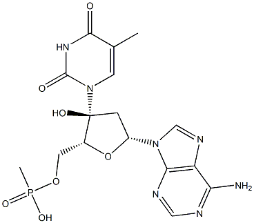 Methylphosphonic acid [3'-thymidyl][2'-deoxy-5'-adenosyl] ester Structure