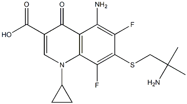 7-(2-Amino-2-methylpropyl)thio-1-cyclopropyl-5-amino-6,8-difluoro-1,4-dihydro-4-oxoquinoline-3-carboxylic acid Structure