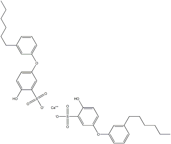 Bis(4-hydroxy-3'-hexyl[oxybisbenzene]-3-sulfonic acid)calcium salt Structure