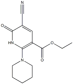 2-Oxo-3-cyano-6-piperidino-1,2-dihydropyridine-5-carboxylic acid ethyl ester 구조식 이미지