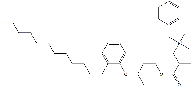 N,N-Dimethyl-N-benzyl-N-[2-[[3-(2-dodecylphenyloxy)butyl]oxycarbonyl]propyl]aminium Structure