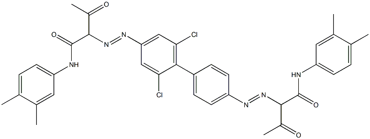 4,4'-Bis[[1-(3,4-dimethylphenylamino)-1,3-dioxobutan-2-yl]azo]-2,6-dichloro-1,1'-biphenyl Structure
